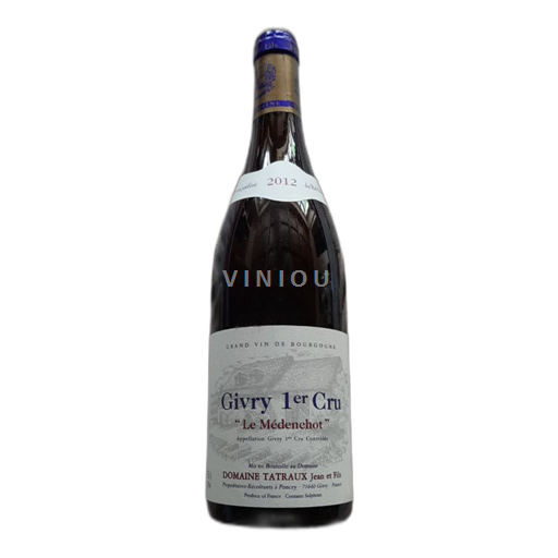 Bourgogne Givry Premier Cru Domaine Tatraux Jean et Fils Le Médenchot 2012