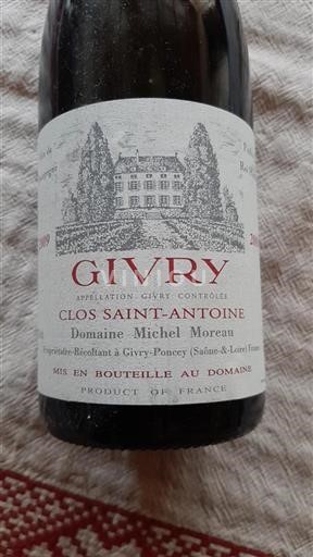 Bourgogne Givry Domaine Michel Moreau Clos Saint-Antoine 2009