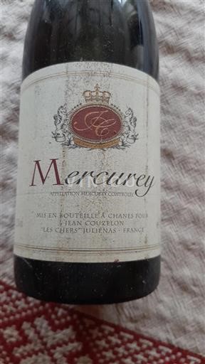 Vin Rouge sec Jean Couzelon 1996 France Bourgogne Mercurey