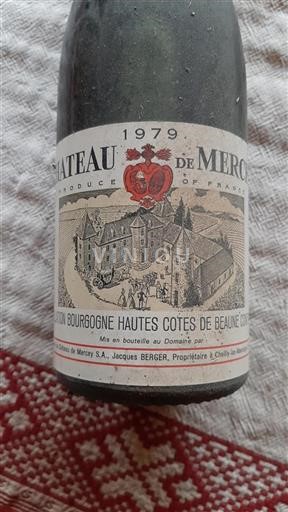 Burgundi Beaunen Ylämaat Château Mercey 1979