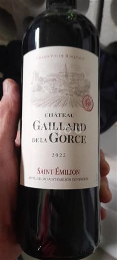 Bordeaux Saint-Émilion Château Gaillard de la Gorce 2022