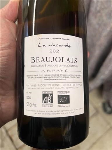 Beaujolais Château L'Abbaye Saint Laurent Arpaye La Jacarde 2021