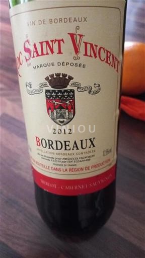 Bordeaux Château Saint Vincent 2012