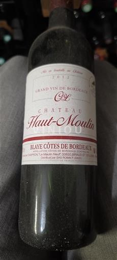 Bordeaux Blaye-Côtes-de-Bordeaux Château Haut-Moulin 2012