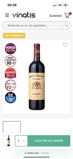 Bordeaux Margaux Grand Cru Château Malescot St. Exupéry Senza annata