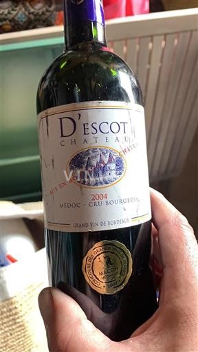 Bordeaux Médoc Cru Bourgeois Château Escot 2004