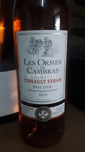 Languedoc-Roussillon Pays d'Oc Les Ormes de Cambras Réservée 2019