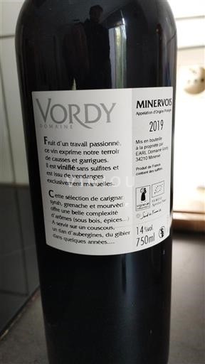Languedoc Minervois Vordy 2019