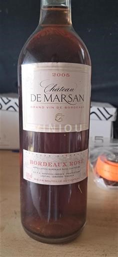 Vin Rosé sec Château Marsan 2005 France Bordeaux Bordeaux rosé AOC