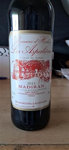South West Madiran Domaine Héchac Les Aspalières 2011