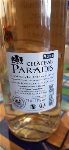 Provenza Côtes-de-Provence Château Paradis Senza annata