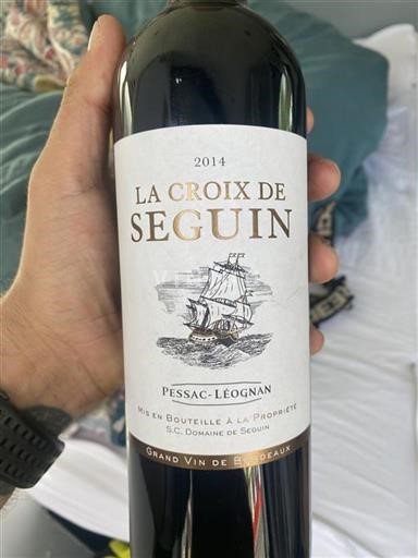 Vin Rouge sec La Croix de Seguin Château Seguin 2014 France Bordeaux Pessac-Léognan