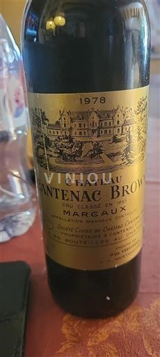 Bordeaux Margaux Grand Cru Château Cantenac Brown 1978