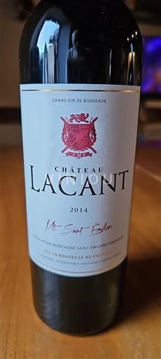 Bordeaux Montagne-Saint-Émilion Château Lacant 2014