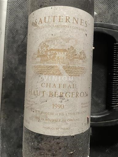 Bordeaux Sauternes Château Haut-Bergeron 1990