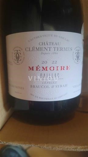 Sudoeste Gaillac Château Clément Termes Mémoire 2022