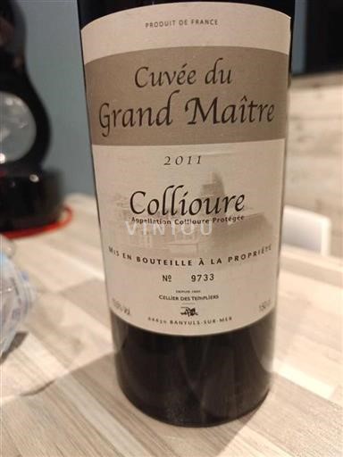 Roussillon Collioure Cellier des Templiers du Grand Maître 2011