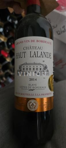 Bordeaux Blaye-Côtes-de-Bordeaux Château Haut Lalande 2014