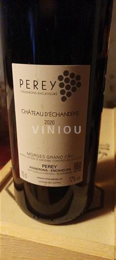 Vin Blanc demi-sec Château Échandens 2020 Suisse Vaud La Côte AOC