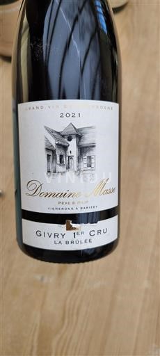 Borgogna Givry Premier Cru Domaine Masse La Brûlée 2021