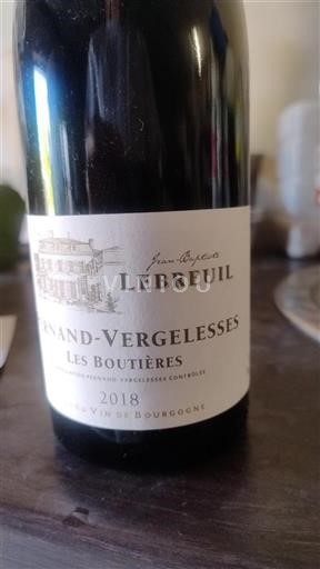 Borgogna Pernand-Vergelesses Jean-Baptiste Lebreuil Les Boutières 2018