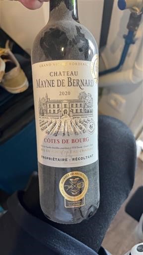 Bordeaux Côtes-de-bourg Château Mayne de Bernard 2020