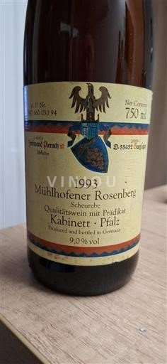Pfalz Määrittelemätön Ferdinand Pieroth Mühlhofener Rosenberg 1993