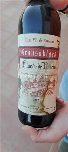 Bordeaux Lalande-de-pomerol Gransablard 2007