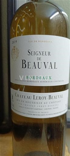Bordeaux Bordeaux supérieur Château Leroybeauval Seigneur de Beauval 2019