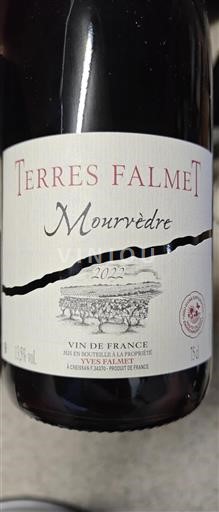 Vin Rouge sec Mourvèdre Terres Falmet 2022 France Languedoc AOC