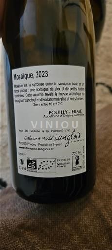 Vallée de la Loire Pouilly-fumé Château Langlois Mosaïque 2023