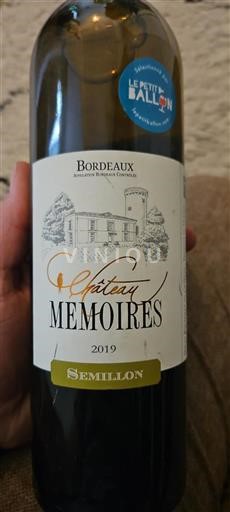 Bordeaux Château Mémoires Sémillon 2019