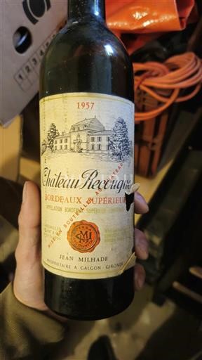 Bordeaux Bordeaux Supérieur Château Recougne 1957
