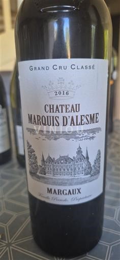 Bordeaux Margaux Grand Cru Château Marquis Alesme 2016