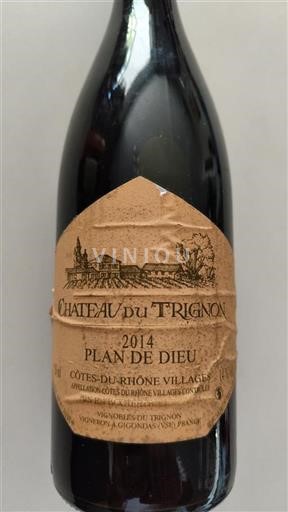 Vin Rouge sec Plan de Dieu Château Trignon 2014 France Vallée du Rhône Côtes-du-rhône-villages