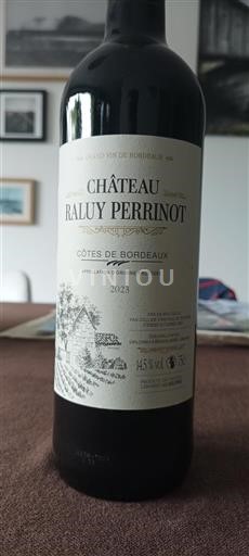 Vin Rouge sec Château Raluy Perrinot 2023 France Bordeaux Côtes-de-Bordeaux