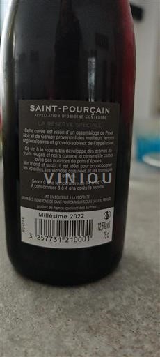 Vallée de la Loire Saint-Pourçain Union des Vignerons de Saint-Pourçain-sur-Sioule La Réserve Spéciale 2022