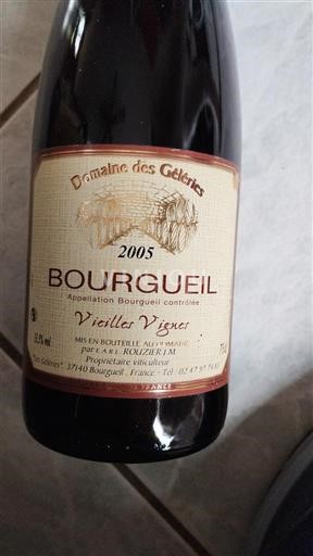 Valle della Loira Bourgueil Domaine Des Géleries Vieilles Vignes 2005