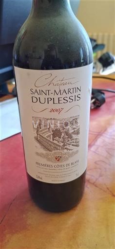 Bordéus Não especificado Château Saint-Martin Duplessis 2007