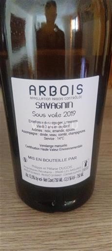 Jura Arbois Domaine Dugois Savagnin Sous Voile 2019