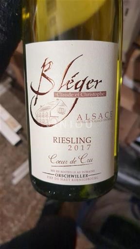 Alsace Grand Cru Domaine Claude et Christophe Bléger Cœur de Cru 2017