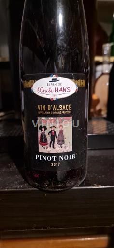 Vin Rouge sec Pinot Noir Le Vin de l'Oncle Hansi 2017 France Alsace