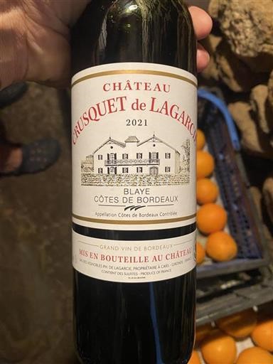 Bordeaux Blaye Côtes de Bordeaux Château Crusquet de Lagarcie 2021