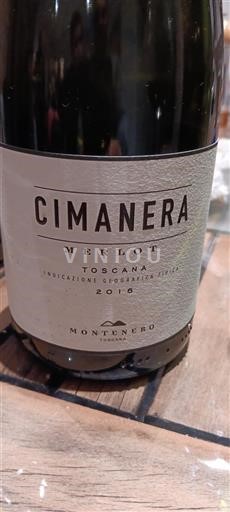 Vin Rouge sec Cimanera Montenero 2016 Italie Toscane
