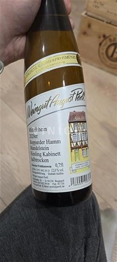 Vin Blanc sec Bopparder Hamm Mandelstein Riesling Kabinett halbtrocken Weingut August Perll 2020 Allemagne Mittelrhein