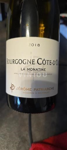 Bourgondië Bourgogne Côte d'Or Jérôme Patriarche La Monatine 2018