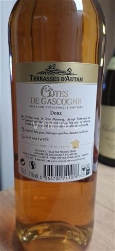 Zuidwest-Frankrijk Côtes de Gascogne Terrasses Autan Doux Niet-geïntegreerd