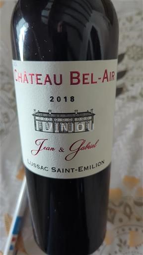 Bordeaux Lussac-saint-émilion Château Bel-Air Jean & Gabriel 2018