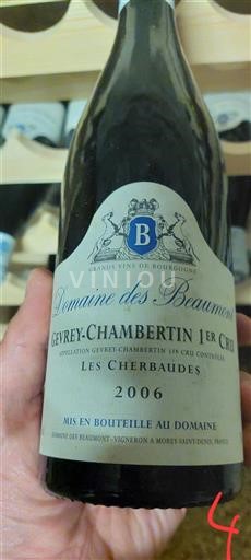 Borgonha Gevrey-chambertin Premier Cru Domaine Des Beaumont Les Cherbaudes 2006