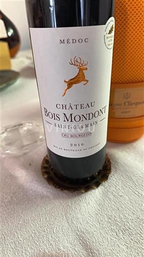 Bordeaux Médoc Cru Bourgeois Bois Mondont 2016